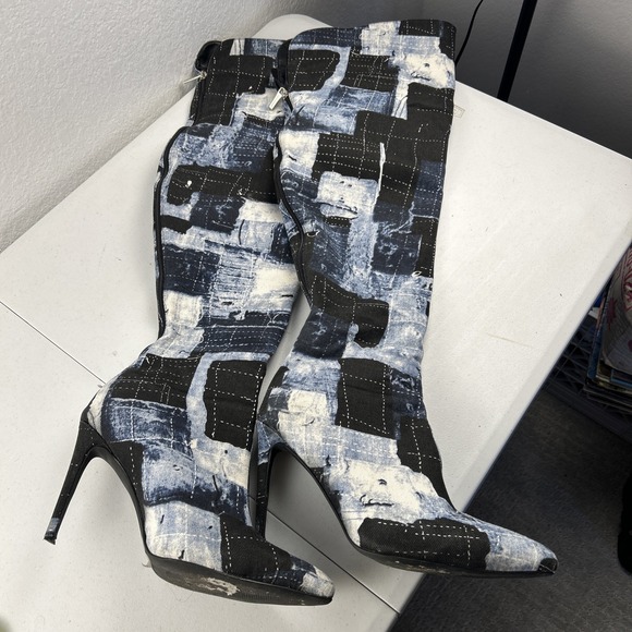SHEIN Shoes - Shein Meriden Womens Rhinestone Denim‎ Thigh High Boots Size 11